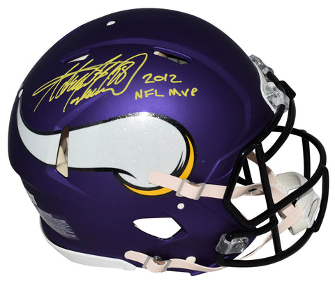 ADRIAN PETERSON SIGNED MINNESOTA VIKINGS AUTHENTIC SPEED HELMET W/ 2012 NFL MVP