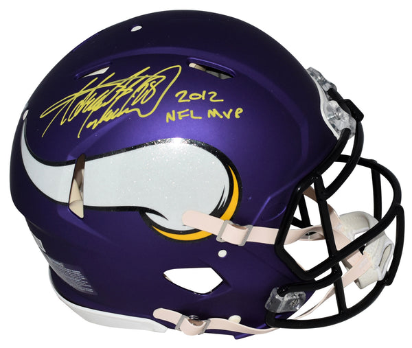 ADRIAN PETERSON SIGNED MINNESOTA VIKINGS AUTHENTIC SPEED HELMET W/ 2012 NFL MVP