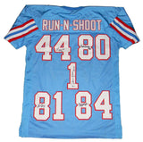 WARREN MOON JEFFIRES WHITE GIVINS RUN & SHOOT SIGNED HOUSTON OILERS JERSEY BAS