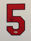 FRAMED IN SUEDE ST LOUIS CARDINALS ALBERT PUJOLS AUTOGRAPHED JERSEY BECKETT HOLO