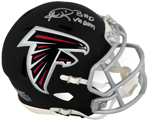 Andre Rison Signed Falcons (Current) Riddell Mini Helmet w/Bad Moon - (SS COA)