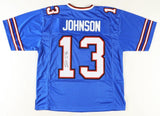 Stevie Johnson Signed Bills Blue Jersey (JSA COA) Buffalo Receiver 2008-2016