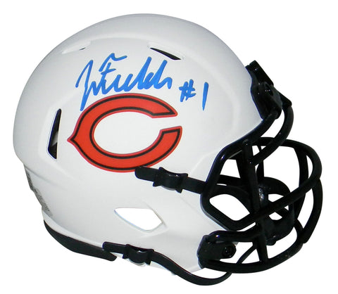 JUSTIN FIELDS AUTOGRAPHED SIGNED CHICAGO BEARS LUNAR SPEED MINI HELMET BECKETT