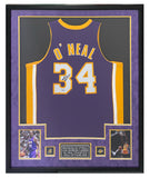 Shaquille O'Neal Autographed Los Angeles Lakers Framed Purple Jersey Fanatics