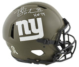 Michael Strahan "HOF 14" Signed Salute To Service F/S Speed Proline Helmet BAS W