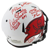 Bucs SB 37 Lynch, Sapp, +5 Signed Lunar F/S Speed Proline Helmet w/ Case BAS Wit