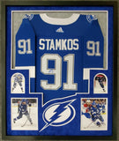 FRAMED STEVEN STAMKOS AUTOGRAPHED SIGNED TAMPA BAY LIGHTNING JERSEY PSA/DNA COA