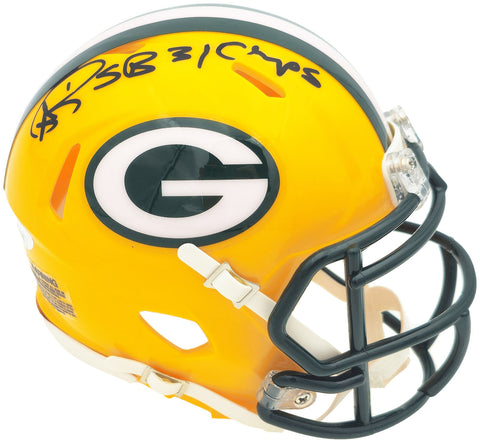 ANDRE RISON AUTOGRAPHED PACKERS YELLOW SPEED MINI HELMET SB 31 CHAMPS JSA 232852