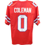 Keon Coleman Autographed/Signed Pro Style Red Jersey Beckett 44976