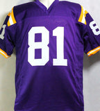 Thaddeus Moss Autographed Purple College Style Jersey - Beckett W Auth *8