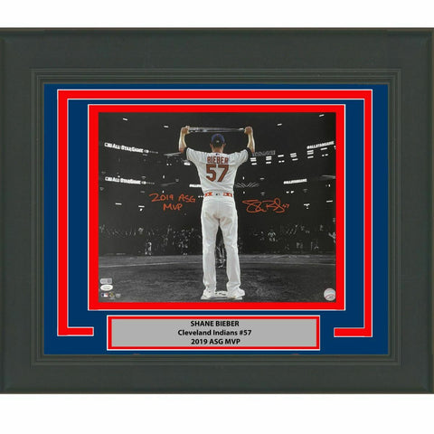 FRAMED Autographed/Signed SHANE BIEBER 2019 ASG MVP Indians 16x20 Photo JSA COA