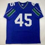 Autographed/Signed Kenny Easley HOF 17 Seattle Blue Football Jersey JSA COA