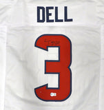 Houston Texans Tank Dell Autographed Signed White Jersey Beckett BAS QR #M26598