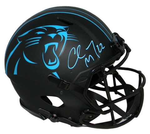 CHRISTIAN McCAFFREY SIGNED CAROLINA PANTHERS ECLIPSE AUTHENTIC SPEED HELMET BAS