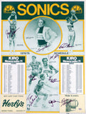 1978-79 NBA Champions Supersonics Auto Poster Photo 9 Sigs Fred Brown MCS 51074