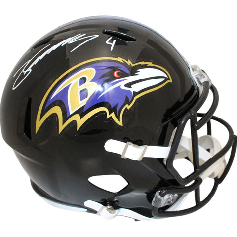 Zay Flowers Autographed/Signed Baltimore Ravens F/S Speed Helmet Beckett 47987