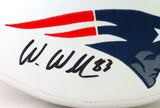 Wes Welker Autographed NE Patriots Wilson Logo Football- Beckett W *Black