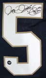 Raghib 'Rocket' Ismail Autographed Blue College Style Jersey-Prova *Black