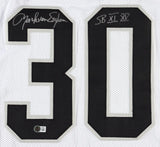 Mark van Eeghen Signed Oakland Raiders Jersey Inscribed "SB XI XV" (Beckett) R.B