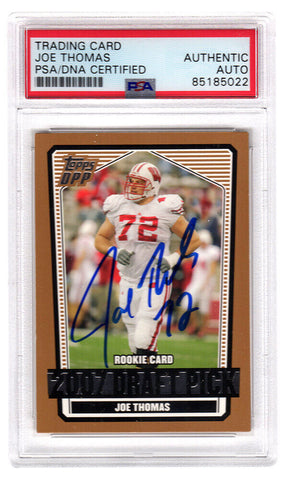 Joe Thomas Signed 2007 Topps DPP Rookie Football Card #115 - (PSA Encapsulated)