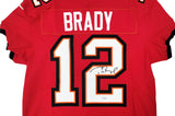 BUCCANEERS TOM BRADY AUTOGRAPHED RED NIKE ELITE JERSEY SIZE 44 FANATICS 208712