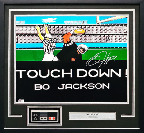 BO JACKSON AUTOGRAPHED FRAMED 16X20 TECMO BOWL PHOTO CONTROLLER BECKETT 230196