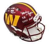 Rypien/Theismann/Williams Signed Commanders Speed Auth 2024 NFL Helmet w/ Inscr