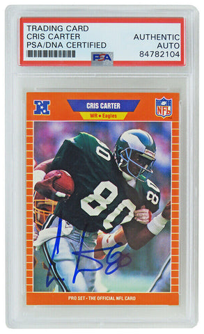 Cris Carter Signed 1989 Pro Set Football Rookie Card #314 - (PSA Encapsulated)