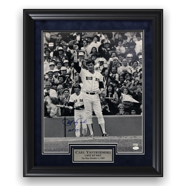 Carl Yastrzemski Signed Autographed Photo Framed to 20x24 w/ Inscription JSA