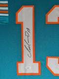 FRAMED MIAMI DOLPHINS DAN MARINO AUTOGRAPHED SIGNED STAT JERSEY JSA COA