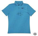 Nike Golf Tiger Woods Autographed Blue Fury Polo Shirt UDA LE 25