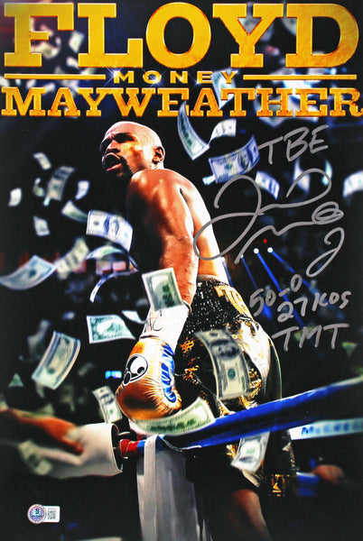 Floyd Mayweather "50-0 27 KOs TMT" Authentic Signed 12x18 Photo BAS #BP00959