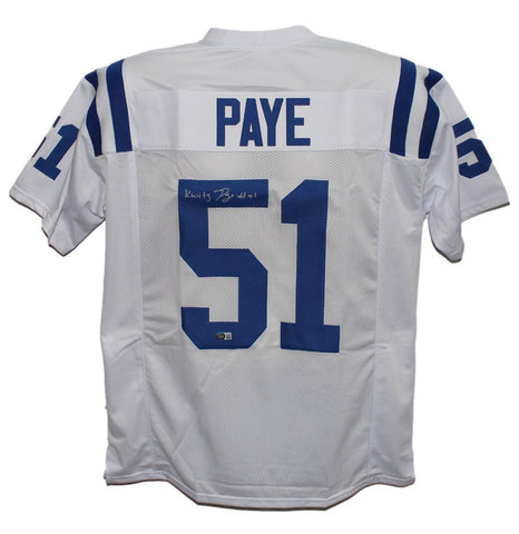 Kwity Paye Autographed/Signed Pro Style White XL Jersey Beckett 39001