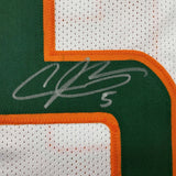 Autographed/Signed Andre Johnson Miami White College Football Jersey JSA COA