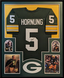 FRAMED PAUL HORNUNG AUTOGRAPHED SIGNED GREENBAY PACKERS JERSEY JSA COA