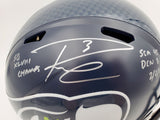 RUSSELL WILSON AUTOGRAPHED SEAHAWKS FULL SIZE HELMET STATS LE /48 RW HOLO 105818