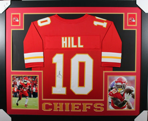 TYREEK HILL (Chiefs red SKYLINE) Signed Autographed Framed Jersey JSA