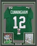 Framed Autographed/Signed Randall Cunningham 33x42 Philly Green Jersey JSA COA