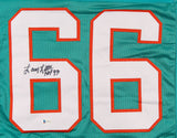 Larry Little Signed Dolphins Teal Jersey (Beckett COA) 1972 Miami 17-0 Unbeaten