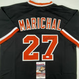 Autographed/Signed JUAN MARICHAL San Francisco Black Baseball Jersey JSA COA