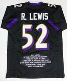 Ray Lewis Autographed Black Pro Style STAT1 Jersey - JSA W Auth *2