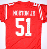 Ken Norton Jr. Autographed Red Pro Style Jersey- Beckett Hologram *Black