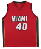 Udonis Haslem "3x Champ" Authentic Signed Red Pro Style Jersey BAS Witnessed