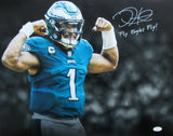 Jalen Hurts Auto/Inscr "Fly Eagles Fly!" 16x20 Photo Philadelphia Eagles JSA 593