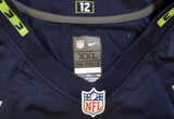 SEAHAWKS THOMAS RAWLS AUTOGRAPHED BLUE NIKE JERSEY SIZE XXL MCS HOLO 105072