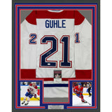 Framed Autographed/Signed Kaiden Guhle 35x39 Montreal White Jersey JSA COA