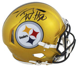 Steelers T.J. Watt Signed Flash Full Size Speed Proline Helmet W/ Case BAS Wit