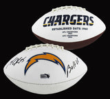 Melvin Gordon Signed Los Angeles Chargers Embroidered NFL Football - "Bolt Up"