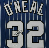 SHAQUILLE O'NEAL (Magic blue SKYLINE) Signed Autographed Framed Jersey Beckett