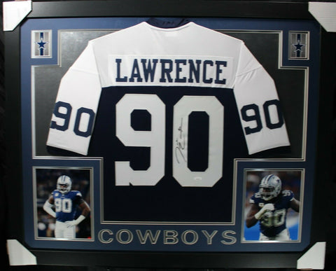 DEMARCUS LAWRENCE (Cowboys Thx SKYLINE) Signed Autographed Framed Jersey JSA